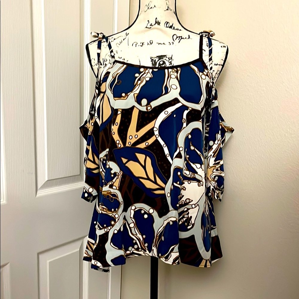 NWT Manuhealii Lilinoe Top Kou Cocoa Blue S